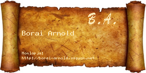 Borai Arnold névjegykártya
